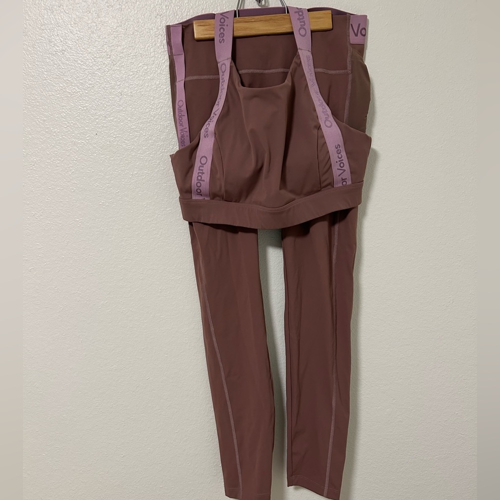 Outdoor Voices Women's Mauve Leggings Jumpsuit